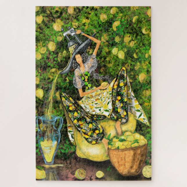 Puzzle Fille de ferme dans le jardin de citron fait de la (Vertical)