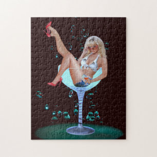 PUZZLE FILLE DE FÊTE AU CHAMPAGNE