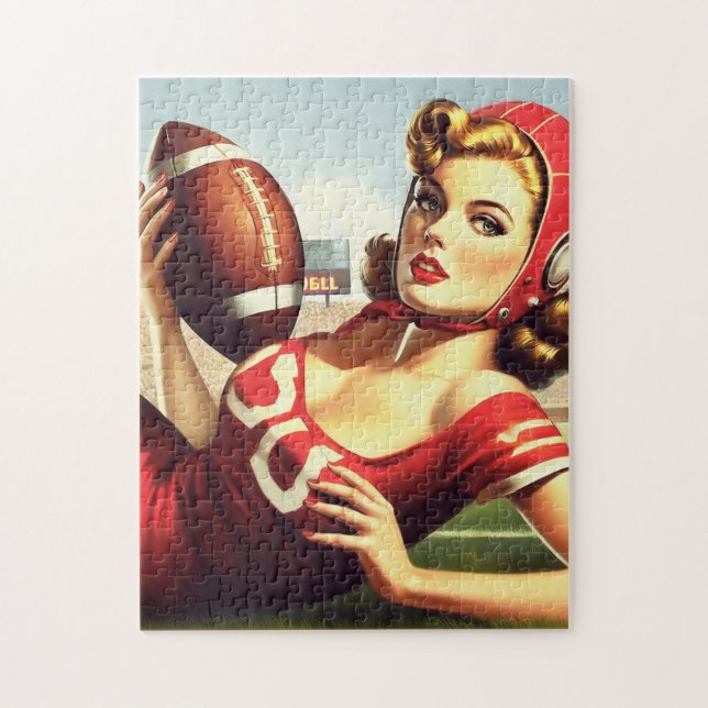 Puzzle Fille de football vintage (Vertical)