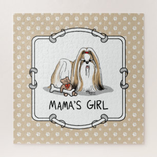 Puzzle Fille de maman Chih Tzu (blanc tan) Chien Maman mi