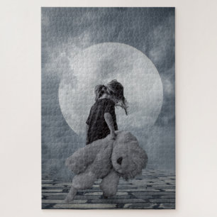 Puzzle Fille et ours en peluche