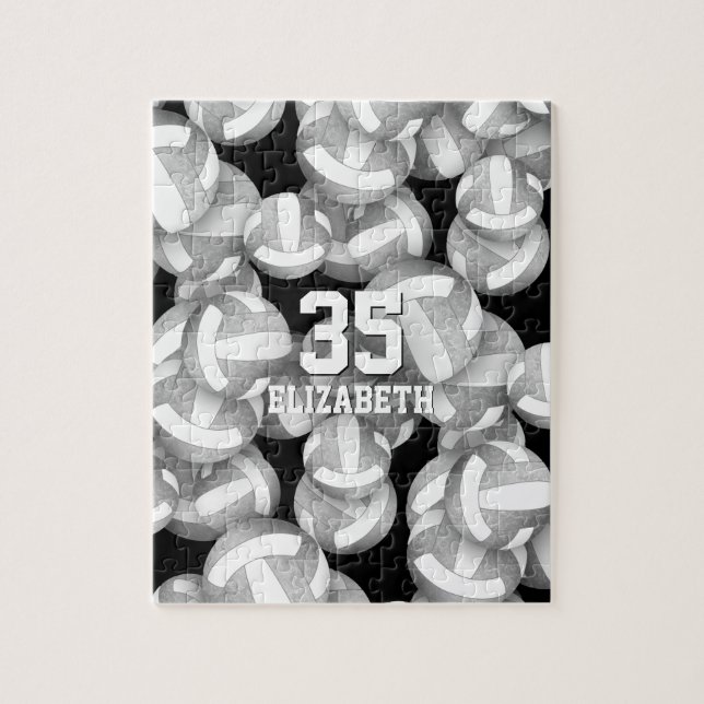 Puzzle Fille gris gris gris volleyballs motif (Vertical)