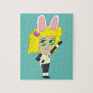 Puzzle fille lapin chibi