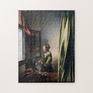 Puzzle Fille lisant une lettre à une fenêtre ouverte, Ver