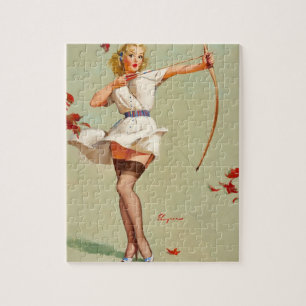 Puzzle Fille pin-up de tir à l'arc