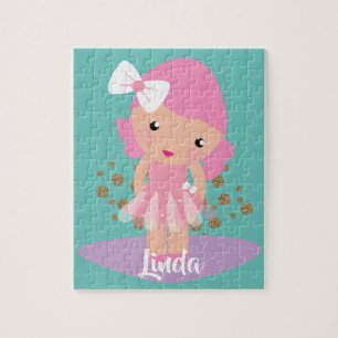 Puzzle Fille Pretty Ballerine Caractère Faux Paillettes