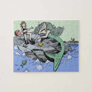 Puzzle Fille sirène Été Plage Amitié Fantaisiste