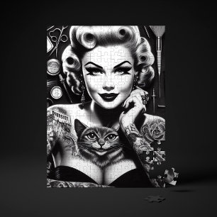 Puzzle Fille tatouée alternative Old School