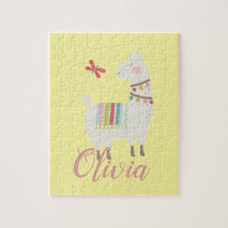 Puzzle Filles Cute Llama Nom Personnalisé Enfants