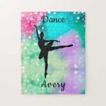 Filles Danse Aquarelle avec Coeurs flottants