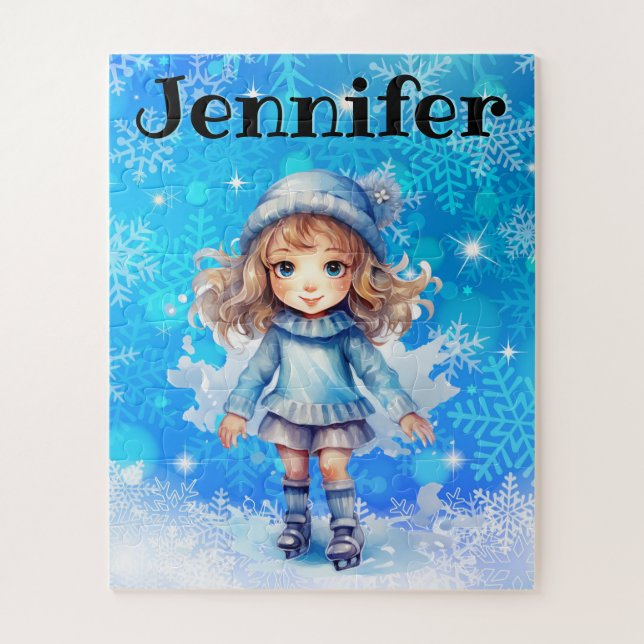 Puzzle Filles Hiver Patinage sur glace Figure Patinage Fl (Vertical)