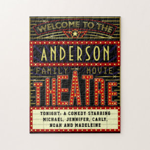 Puzzle Film Theatre Marquee Home Cinéma   Nom personnalis