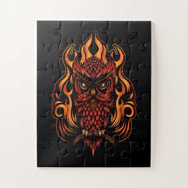Puzzle Fire owl (Vertical)