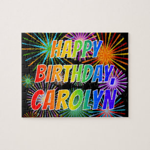Puzzle First Name "CAROLYN", Fun "HAPPY BIRTHDAY"
