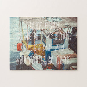 Puzzle Fishing Boat at the Mediterranean Seaside