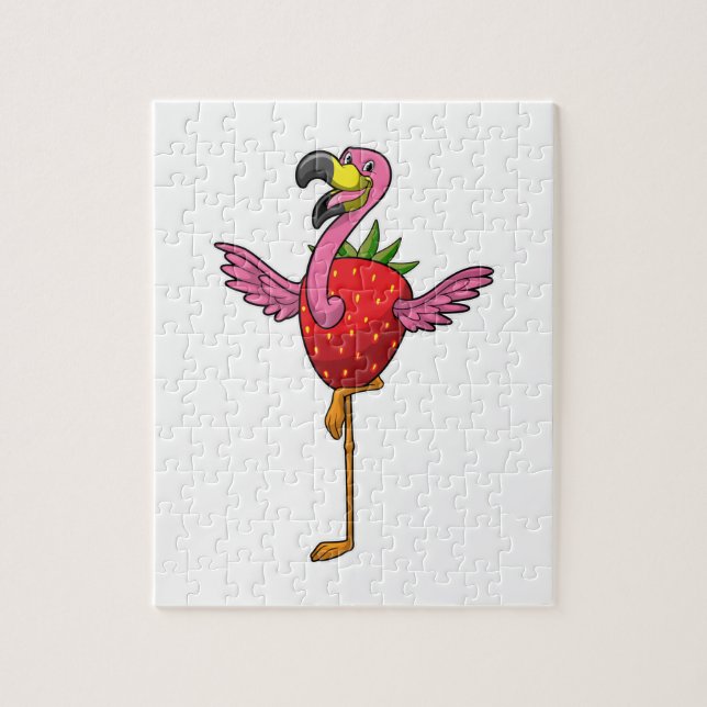 Puzzle Flamant rose aux fraises (Vertical)