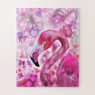 Puzzle Flamant rose dans un monde rose - Beau pays rose