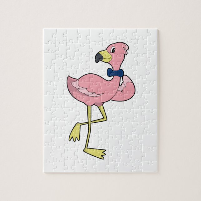 Puzzle Flamant rose en tant que Gentleman avec Cravate (Vertical)