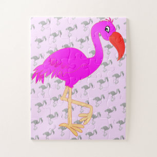 Puzzle Flamant rose mignon - Joyeux -