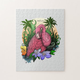 Puzzle Flamant rose Noël
