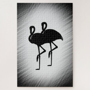 Puzzle Flamant rose noir et blanc