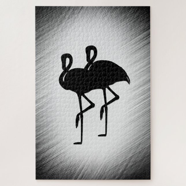 Puzzle Flamant rose noir et blanc (Vertical)