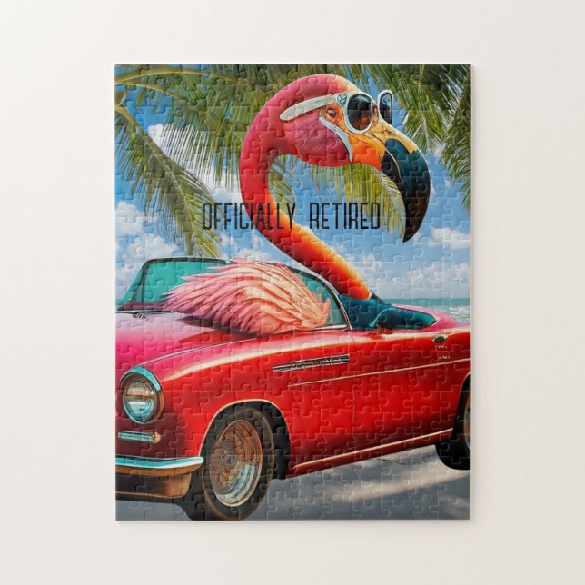 Puzzle Flamant rose officiellement à la retraite et conve (Vertical)