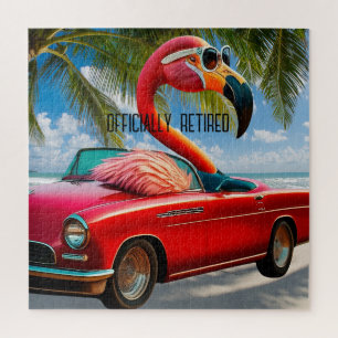 Puzzle Flamant rose officiellement à la retraite et conve