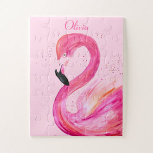 Puzzle Flamant rose Oiseau rose Nature Plage tropicale Ét