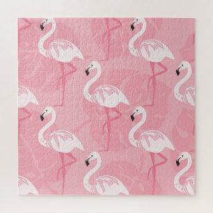 Puzzle Flamants roses : illustration vintage sans soudure