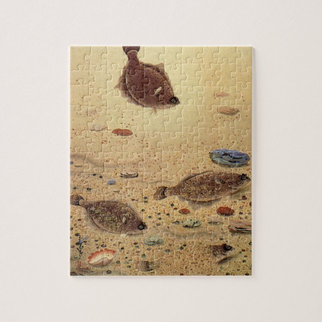 Puzzle Flets ou poissons plats, vie marine océanique vint (Vertical)