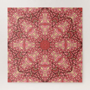 Puzzle Fleur Abstraite Ethnique, Mandalas Sans Seamless.