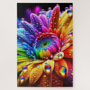 Puzzle Fleur arc-en-ciel