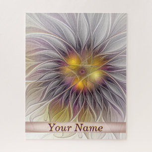 Puzzle Fleur colorée lumineuse, nom fractal abstrait