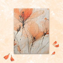 Fleur Contemporaine à l'Encre Abstraite et Délicat