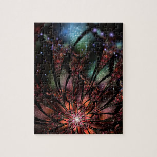 Puzzle Fleur de fantaisie fractale douce et tendre invita