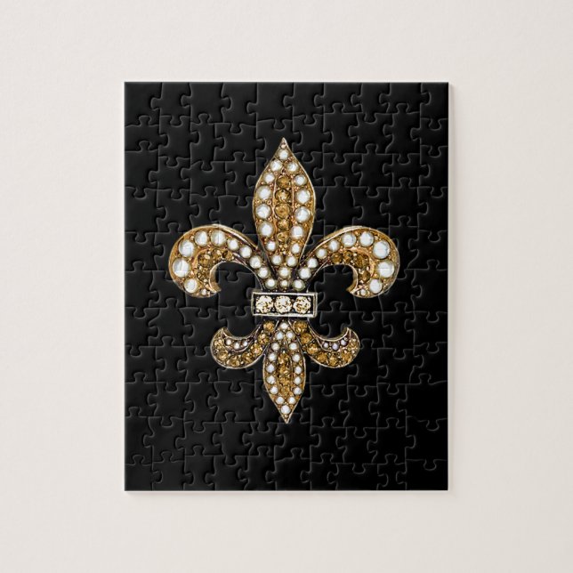 Puzzle Fleur De Lis Flor Nouvelle-Orléans Personnaliser O (Vertical)