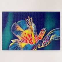 Fleur de tigre en bleu