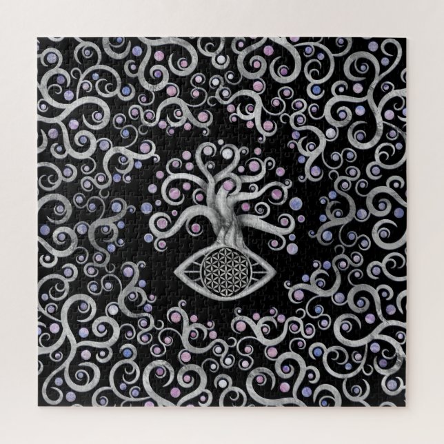 Puzzle Fleur de vie - Ornement de l'arbre oculaire (Vertical)