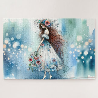 Puzzle Fleur Ethérée Fairy in Watercolor Dreamscape