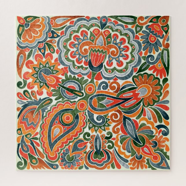 Puzzle Fleur Ethnique Ukrainienne, Marque Dessinée À La M (Vertical)