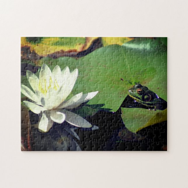 Puzzle Fleur Lily De Grenouille Et De Lotus (Horizontal)