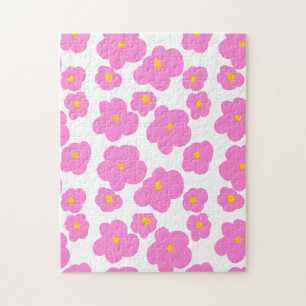 Puzzle Fleur marguerite rose jaune moderne motif élégant