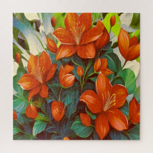 Puzzle Fleur Orange Vibrante