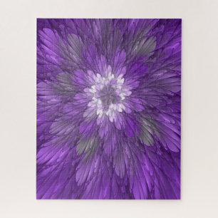 Puzzle Fleur psychédélique violette Abstraite Fractal Art