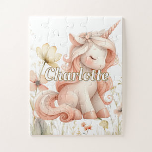 Puzzle Fleur sauvage de licorne pastel fantaisiste