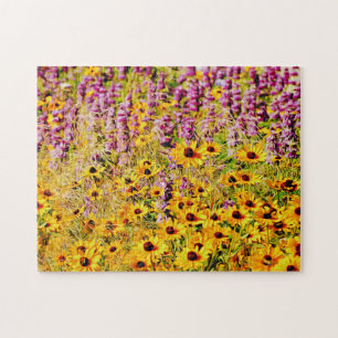 Puzzle Fleur sauvage jaune et violet