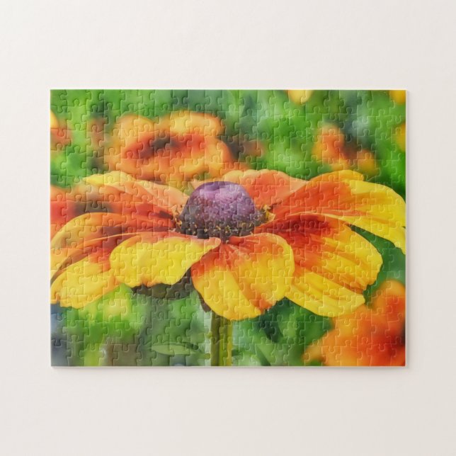 Puzzle Fleur sauvage lumineux aquarelle style Art (Horizontal)