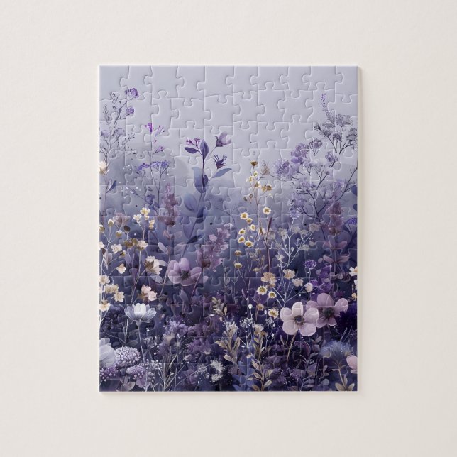 Puzzle Fleur sauvage violet et lavendar (Vertical)