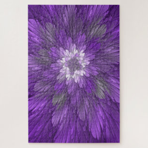Puzzle Fleur Violette Psychedélique Art Fractal Abstrait